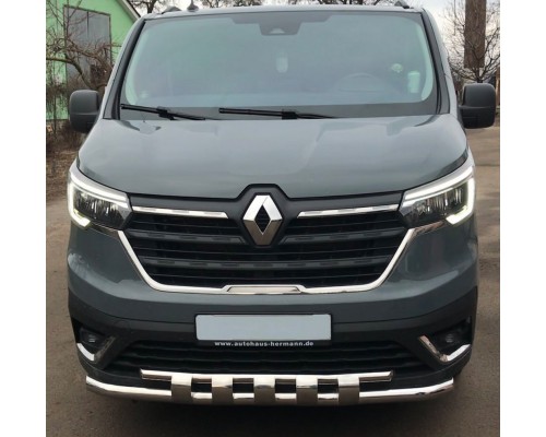 Передний ус Shark ST015 (2021-2025, нерж) для Renault Trafic 2015- гг