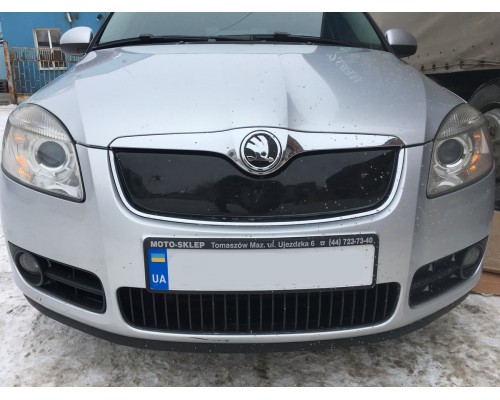 Зимняя накладка на решетку (2007-2010, верхняя) Глянцевая для Skoda Fabia 2007-2014 - 60548-11