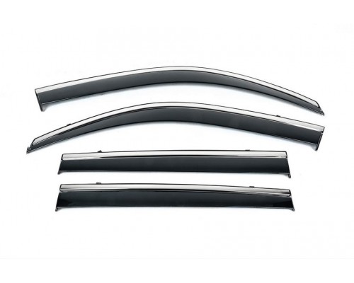 Ветровики с хромом Niken Luxury (4 шт) для Skoda Karoq