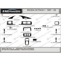 Накладки на панель (под карбон 1997-2000) для Skoda Octavia I Tour A4 1996-2010