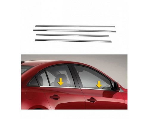 Окантовка вікон (4 шт, нерж) для Skoda Superb 2001-2009 - 79692-11