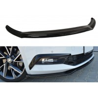 Передняя Lip накладка DPT V-2 (2015-2020, черный глянец) для Skoda Superb