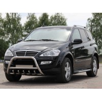 Кенгурятник WT003 (нерж) для SsangYong Action 2006+