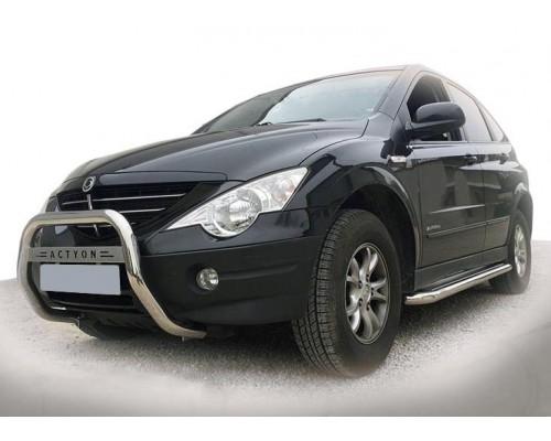 Кенгурятник WT005 (нерж) для SsangYong Action 2006+