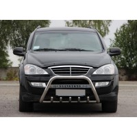 Кенгурятник WT004 (нерж) для SsangYong Action 2006+