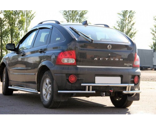 Задній захист AK005-2 (нерж) для SsangYong Action 2006+