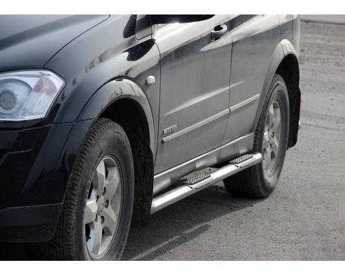Бічні труби BB002 (2 шт, нерж.) для SsangYong Kyron 2008+