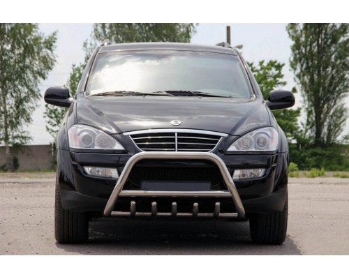 Кенгурятник WT003 (нерж) для SsangYong Kyron 2008+ - 75565-11