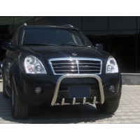Кенгурятник QT006 (нерж) для SsangYong Rexton I 2001-2017