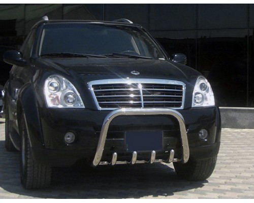Кенгурятник QT006 (нерж) для SsangYong Rexton I 2001-2017