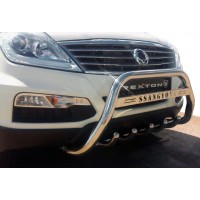 Кенгурятник WT004 (нерж) для SsangYong Rexton I 2001-2017
