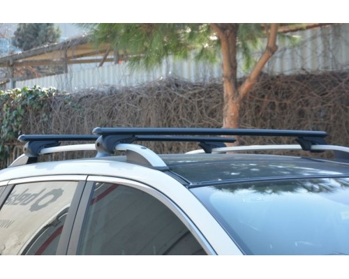 Перемычки на обычные рейлинги под ключ Bold Bar Lite V1 (2 шт) Черные для SsangYong Rexton I 2001-2017 гг.