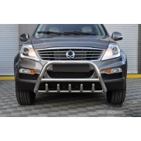Кенгурятник WT003 (нерж) для SsangYong Rexton I 2001-2017