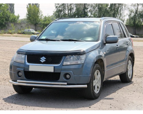 Передний двойной ус ST014 (нерж) для Suzuki Grand Vitara 2005-2014
