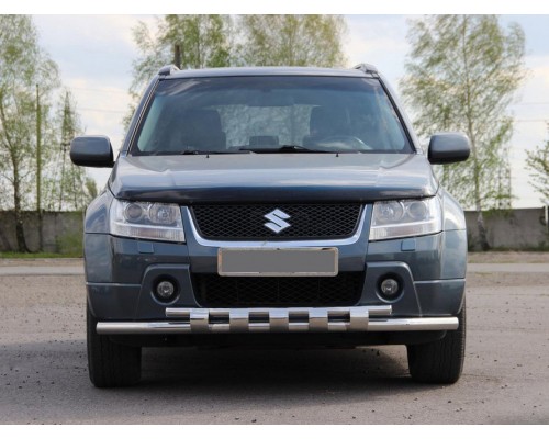 Передний ус ST015 (нерж) для Suzuki Grand Vitara 2005-2014