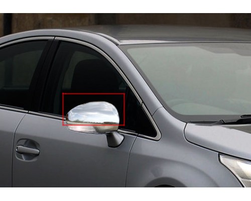 Накладки на дзеркала (2 шт., нерж) для Toyota Avensis 2009+ - 65480-11
