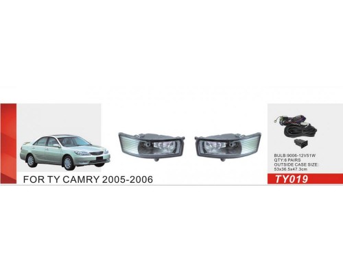 Противотуманки (2 шт, галогенные) для Toyota Camry 2002-2006 гг.