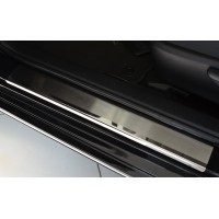 Накладки на пороги Натанико (4 шт, нерж.) Premium - лента 3М, 0.8мм для Toyota Camry 2011-2018