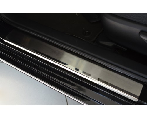 Накладки на пороги Натанико (4 шт, нерж.) Premium - лента 3М, 0.8мм для Toyota Camry 2018+ - 60491-11