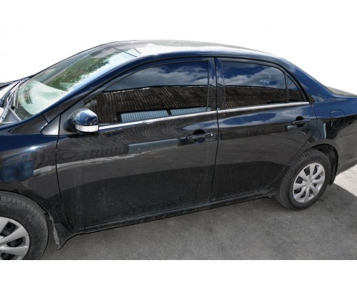Наружняя окантовка стекол (4 шт, нерж) OmsaLine - Итальянская нержавейка для Toyota Corolla 2007-2013 - 48852-11