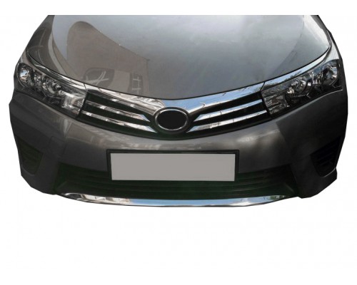 Накладки на решетку бампера (2013-2016, нерж.) для Toyota Corolla 2013-2019 - 57332-11