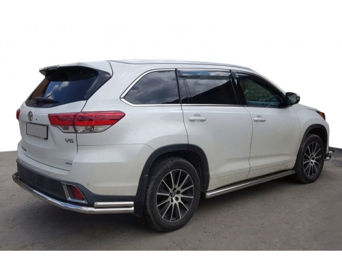 Задній захист AK005-2 (2 шт, нерж) для Toyota Highlander 2014-2019