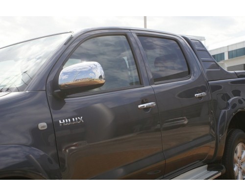 Накладки на дзеркала (2 шт., нерж) Carmos - Турецька сталь для Toyota Hilux 2006-2015 - 55731-11