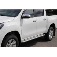 Бічні пороги KB001 (нерж) 60 мм для Toyota Hilux 2015+