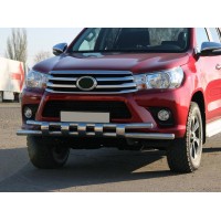 Передній захист ST015 (нерж) для Toyota Hilux 2015+