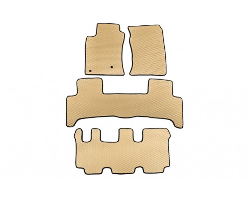 Коврики EVA (3 ряда, Бежевый) для Toyota Land Cruiser Prado 120