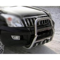 Кенгурятник високий QT007 (нерж) для Toyota Land Cruiser Prado 120