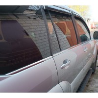 Зовнішня окантовка скла (6 шт, нерж) OmsaLine - Італійська нержавіюча сталь для Toyota Land Cruiser Prado 120