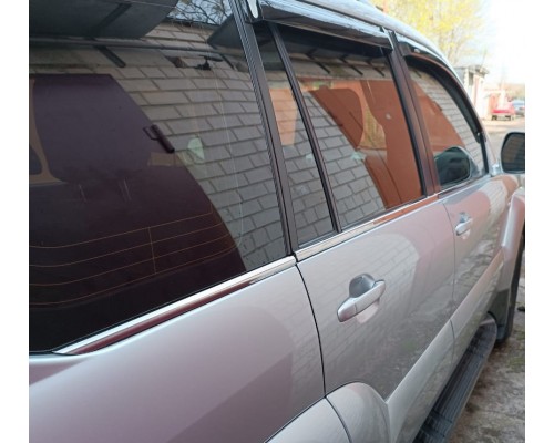 Наружняя окантовка стекол (6 шт, нерж) OmsaLine - Итальянская нержавейка для Toyota Land Cruiser Prado 120 - 56268-11