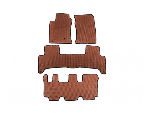 Коврики EVA (3 ряда, Коричневый) для Toyota Land Cruiser Prado 120