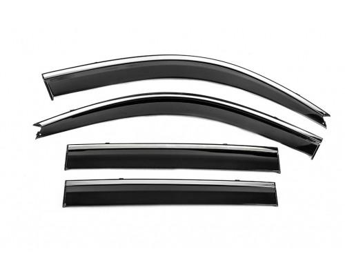Ветровики с хромом Niken Luxury (4 шт) для Toyota Land Cruiser Prado 120