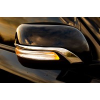 Смужки на дзеркала (2 шт, хром) для Toyota Land Cruiser Prado 150
