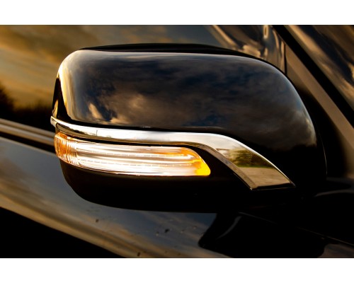 Полоски на зеркала (2 шт, хром) для Toyota Land Cruiser Prado 150 - 60607-11