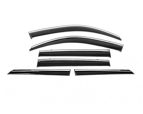 Ветровики с хромом Niken Luxury (6 шт) для Toyota Land Cruiser Prado 150