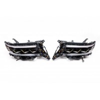 Передняя оптика Lexus-design-3-LED (2017-2021, 2 шт) для Toyota Land Cruiser Prado 150