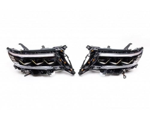 Передняя оптика Lexus-design-3-LED (2017-2021, 2 шт) для Toyota Land Cruiser Prado 150 - 60598-11