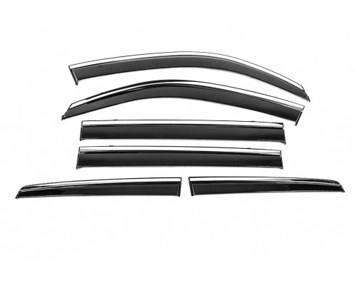 Ветровики с хромом Niken Luxury (6 шт) для Toyota Land Cruiser 200