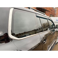Обводка-уголки заднего стекла (2 шт, нерж) для Toyota Land Cruiser 200