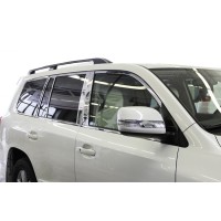 Toyota LC 200 Полная окантовка стекол и на стойки (нерж)