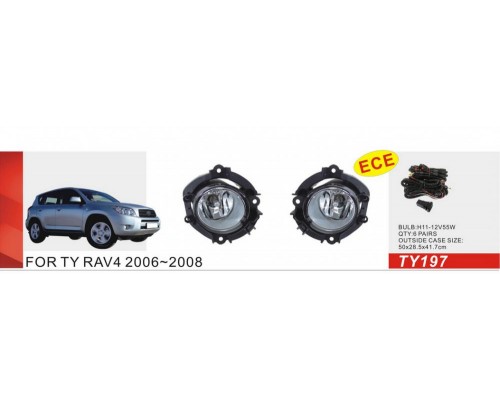 Противотуманки 2006-2008 (2 шт, галогенные) для Toyota Rav 4 2006-2013