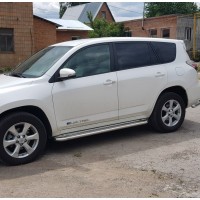 Боковые пороги Premium (2 шт, нерж) 60 мм для Toyota Rav 4 2006-2013