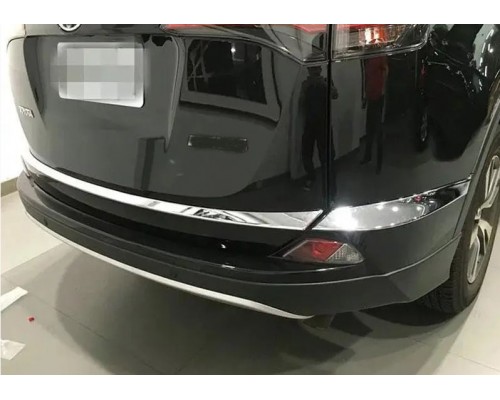 Накладки на задний бампер и крышку багажника Libao 2016-2018 (3 шт, нерж) для Toyota Rav 4 2013-2018 - 81228-11