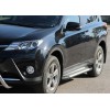 Бічні пороги Allmond Grey (2 шт., Алюміній) для Toyota Rav 4 2013-2018 - 67518-11
