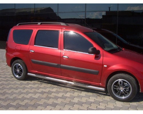 Бічні труби (2 шт., нерж.) 60 мм, з пластиковими вставками для Lada Largus