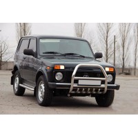 Кенгурятник QT007 (нерж.) для Lada Niva та Urban