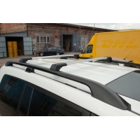 Поперечины на рейлинги без замка (2 шт) Черный для Lada Priora 2007-2018 гг